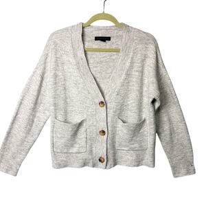 Sanctuary Womens Cardigan Button Front Boxy Oversized Fit Gray Size S Cabincore